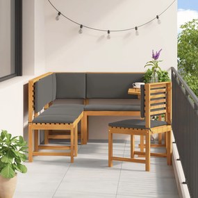 vidaXL Set mobilier de grădină cu perne, 6 piese, lemn masiv de acacia