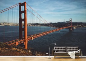 Tapet Premium Canvas - Podul Golden Gate intr-o zi insorita
