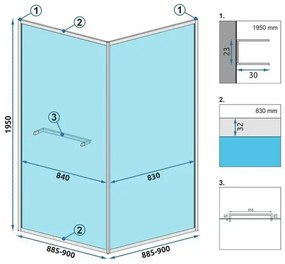 Cabina de dus patrata Rea Space In cu usa glisanta 90x90 negru mat