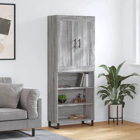 vidaXL Dulap înalt, gri sonoma, 69,5x34x180 cm, lemn compozit