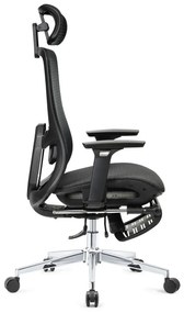 ROCKY-V5 Scaun ergonomic, Full Mesh, Sezut Translatie, suport picioare, Negru