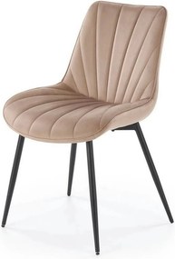 Scaun de sufragerie tapitat K589, bej - Bluvel 40, stofa catifelata/ot