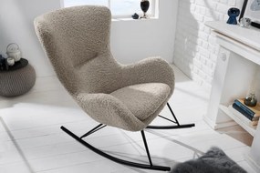 Scaun balansoar design nordic Scandinavia Swing, boucle sampanie