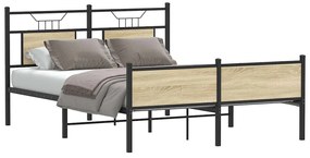 vidaXL Cadru pat fără saltea stejar sonoma 140x200 cm lemn prelucrat