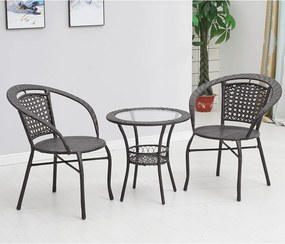 Set ratan de grădină 1+2, maro, LASAN