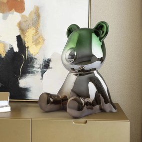 Figurina decorativa ursulet Osito gri, verde