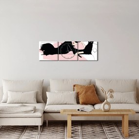 Tablou - Doamnă de modă (cu ceas) (90x30 cm)