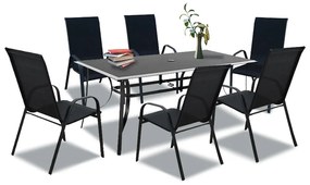 Set mobilier de grădină Agata 6+1 negru