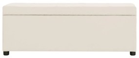 281319 vidaXL Bancă cu compartiment de depozitare, crem, 116 cm, poliester