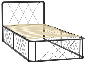 284587 vidaXL Cadru de pat, negru, 90 x 200 cm, metal