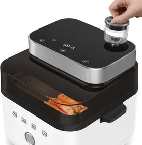 Friteuza cu aer cald Smeg Collezione AFC01WHMAU, 1450 W, 7,3 l, 40-200 °C, 7 programe, Mod dublu, Comandă tactila, Timer, LED, Alb