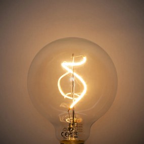 Set 5 becuri Bec LED cu filament spiralat E27 reglabil G95 4W 270lm 2200K