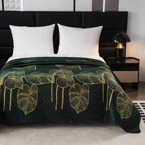 Cuvertura de pat cu model VENECIA verde inchis Dimensiune: 170 x 210 cm