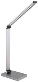 Lampă de masă Platinet 10 W, încărcare wireless + USB, argint