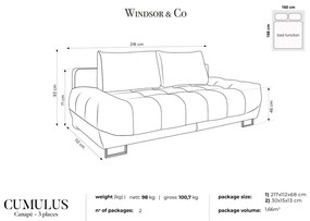 Canapea extensibilă cu 3 locuri Windsor &amp; Co Sofas Cumulus, verde