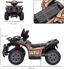 HOMCOM Quad electric pentru copii 6V, cu funcție înainte, muzică, quad electric pentru copii 1,5-3 ani Negru | Aosom Romania