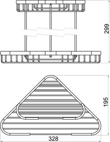 METALIA WIRE Etajeră de colţ cu două poliţe crom 6072,0