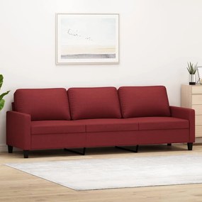 Canapea cu 3 locuri, rosu vin, 210 cm, material textil