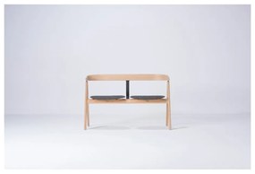 Bancă din lemn de stejar Gazzda Ava, șezut gri