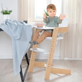 Scaun de masă pentru bebe alb Nature UP – Roba