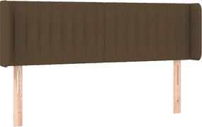 vidaXL Tăblie de pat cu aripioare maro închis 147x16x78/88 cm textil