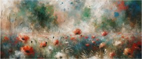 Tablou – Abstracție de câmp cu maci (120x50 cm)
