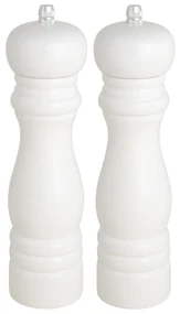 Set 2 rasnite din lemn albe pentru sare si piper WHITE