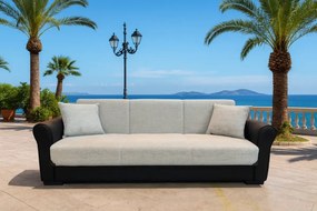 Canapea extensibila 3 loc cu spatiu de depozitare – stofa negru si bej – Country