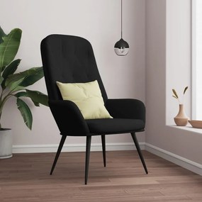 vidaXL Scaun de relaxare, negru, catifea