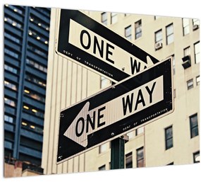 Tablou pe sticlă - New York ONE WAY (70x50 cm)