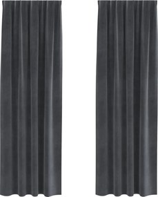 vidaXL Perdele opace 2 pcs Gri deschis 140 x 225 cm Catifea