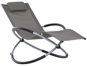 Outsunny Scaun Balansoar Zero-Gravity din Textilen, Design Ergonomic, Confort Superior, Gri, 154x80x84cm | Aosom Romania