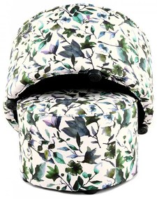 Set 2 tabureti tapitati cu imprimeu floral Indira multicolori/albi