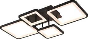 Plafoniera LED ERSTE Ambient 70W Negru Mat Dimabilă 3CCT 3850lm, Corp Iluminat Industrial Chic Modern pentru Living, Design Geometric Eficient