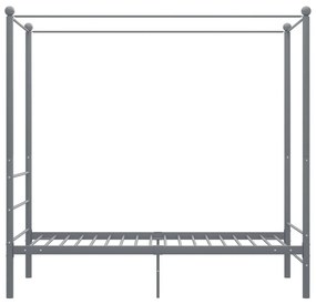 Cadru de pat cu baldachin, gri, 90x200 cm, metal Gri, 90 x 200 cm