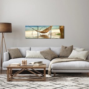 Tablou - Relax la plajă (cu ceas) (90x30 cm)