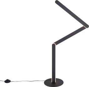 Lampă de podea de design neagră incl. LED cu 3 trepte de intensitate luminoasă - Gate