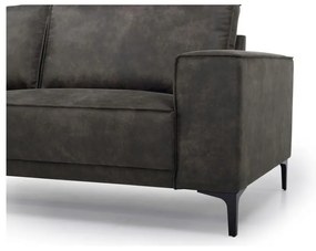 Colțar gri antracit cu tapițerie din imitație de piele (colț pe partea stângă ) Copenhagen – Scandic
