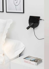 Aplica cu reader LED minimalista cu USB charger DUAS Black