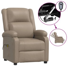 3073718 vidaXL Fotoliu de masaj electric, cappuccino, piele ecologică