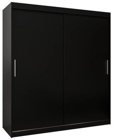 Dulap de haine 180 cm Toki (negru mat + negru mat). 1064836