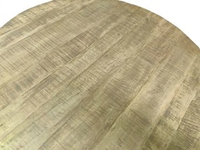 Masa rotunda cu blat din lemn de mango Tables &amp; Benches 120x120x76 cm maro/argintiu