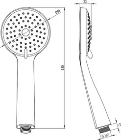 Boro Para de dus finisaj negru forma rotunda NER_N5RS