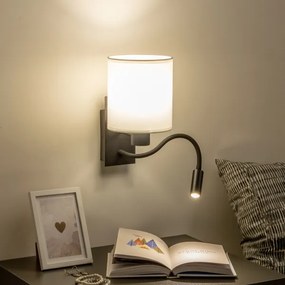 Lampă LED de perete Brilagi NUBILA 1xE27/25W/230V + LED/3W negru/alb