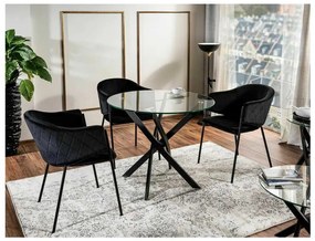 Scaun de bucătărie Serilda Velvet, negru
