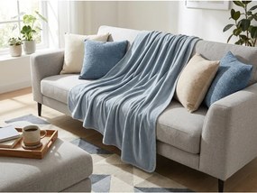 Patura fleece STRIA, sedomodra Dimensiune: 150 x 200 cm