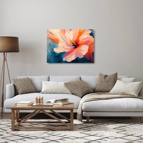 Tablou pe sticlă - Floare pictată (70x50 cm)