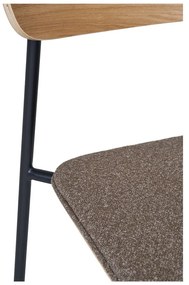 Scaun de dining negru/maro stivuibil cu aspect de lemn de frasin Estepona – House Nordic