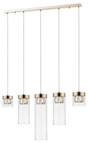 Lustra cu 5 pendule design modern GEM auriu P0389-05E-F7AC ZL