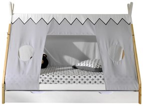 Set TIPI este format din Pat copiiul înălțat fără gard (90 x 200 cm), un sertar alb și un set textil asortat.